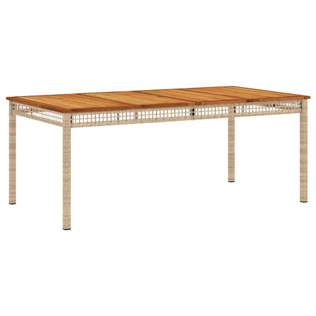 Vidaxl tuintafel 180x90x75 cm poly rattan en acaciahout beige