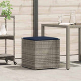 Vidaxl kussenbox met opslag grijs 50 x 50 x 50 cm poly rattan