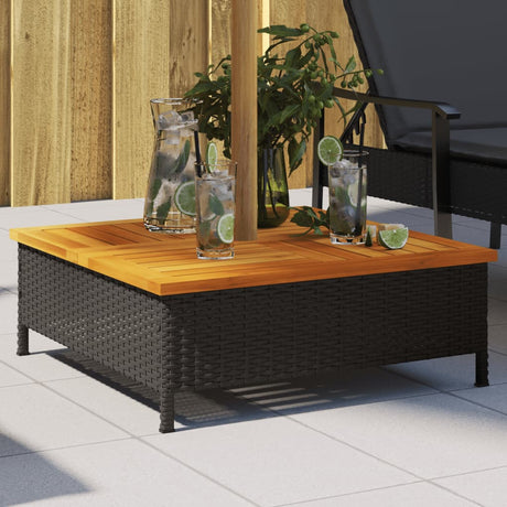 Vidaxx parasol bundbetræk 70x70x25 cm polyrattan akacietræ sort