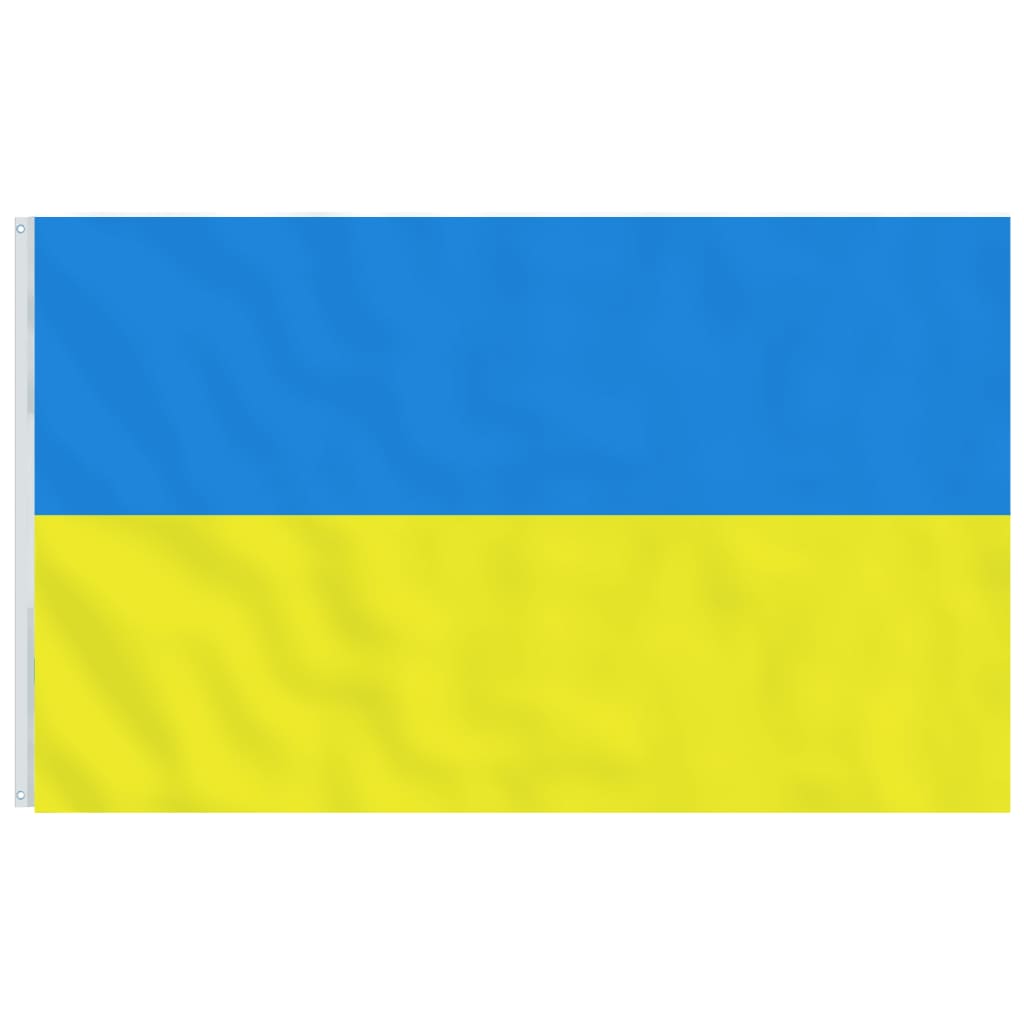 VidaXL flag Ukraine med øskner af messing 90x150 cm