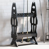 Vidaxl Fishing Rack for 16 Rods Black