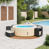 Vidaxx spabad surround polyrattan og massivt akacietræ sort