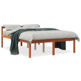 Vidaxl seniorenbed 135x190 cm massief grenenhout wasbruin
