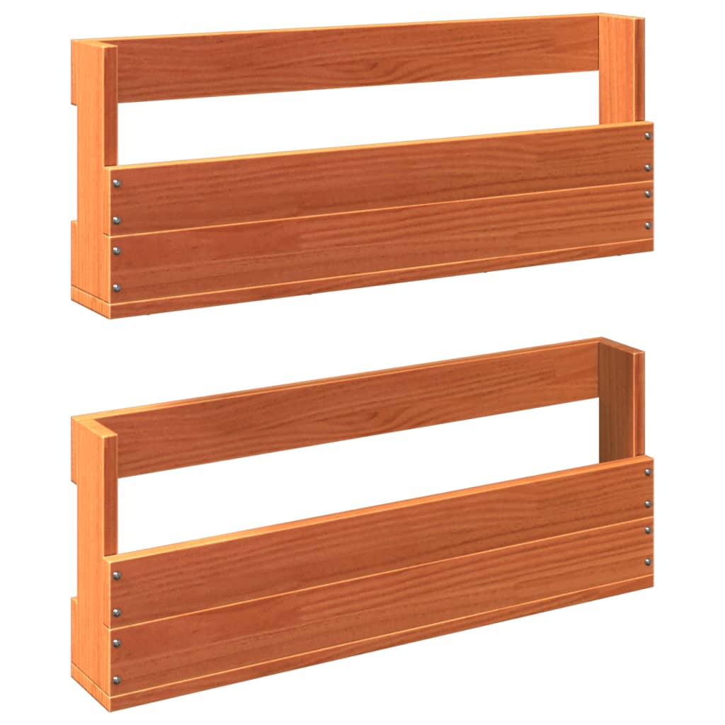 Vidaxx skostativer 2 stk 59x8,5x23,5 cm massiv fyrretræ vask brun