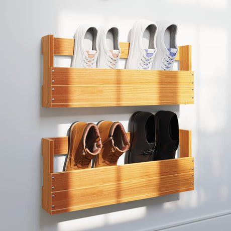 Vidaxx skostativer 2 stk 59x8,5x23,5 cm massiv fyrretræ vask brun