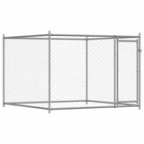 Vidaxxl hundehus med dør 2x2x1,5 m galvaniseret stålgrå