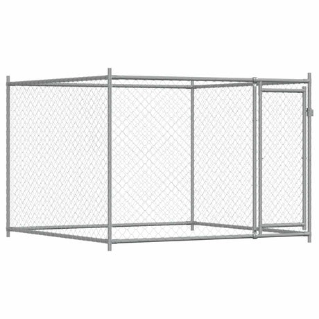 Vidaxxl hundehus med dør 2x2x1,5 m galvaniseret stålgrå