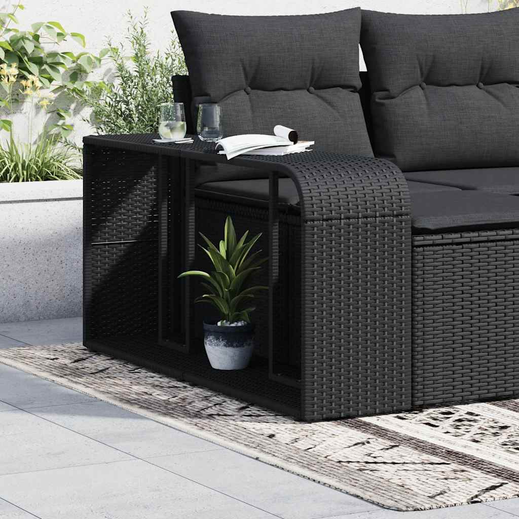 VidaXL opbevaringshylder 2 stk. sort polyrattan