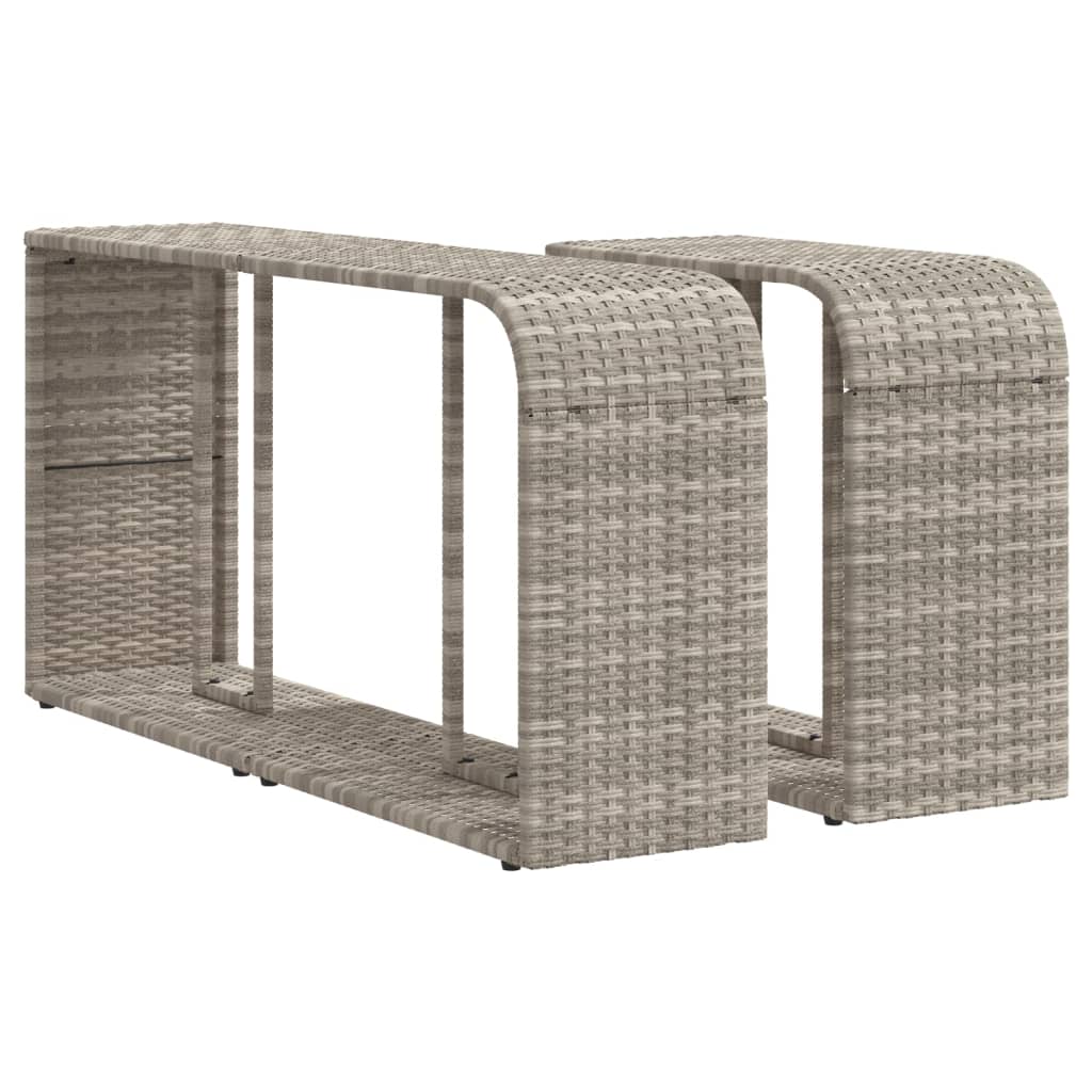 Vidaxl opbevaringshylder 2 stk polyrattan lysegrå