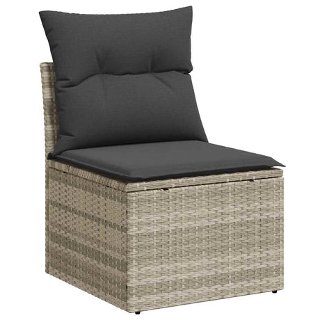 Vidaxl tuinstoel zonder armleuning met kussens poly rattan lichtgrijs