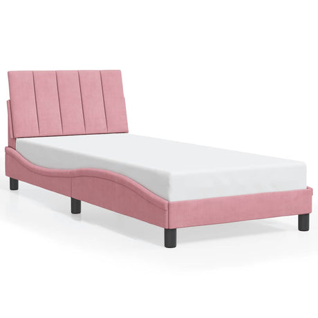 Vidaxl bedframe zonder matras hanko fluweel roze 80x200 cm