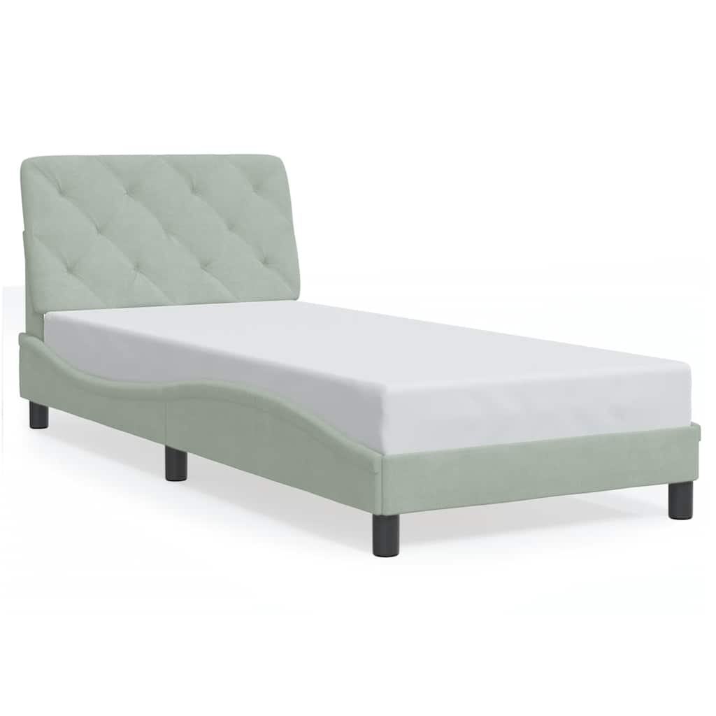 Vidaxl bedframe zonder matras 90x190 cm fluweel lichtgrijs