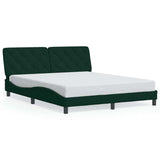 Vidaxl bedframe zonder matras 160x200 cm fluweel donkergroen