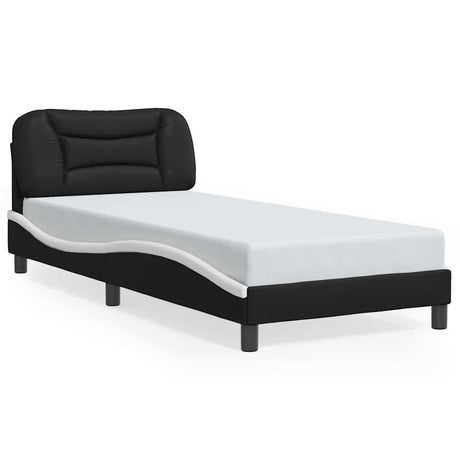 Vidaxl bedframe zonder matras hvar kunstleer zwart en wit 80x200 cm