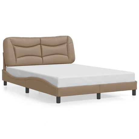 Vidaxl bedframe zonder matras hvar kunstleer cappuccinokleurig 120x200 cm