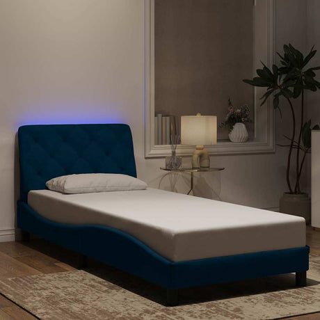 Vidaxl bedframe met led zonder matras fluweel blauw 80x200 cm