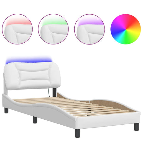Vidaxl bedframe met led zonder matras hvar wit 80x200 cm