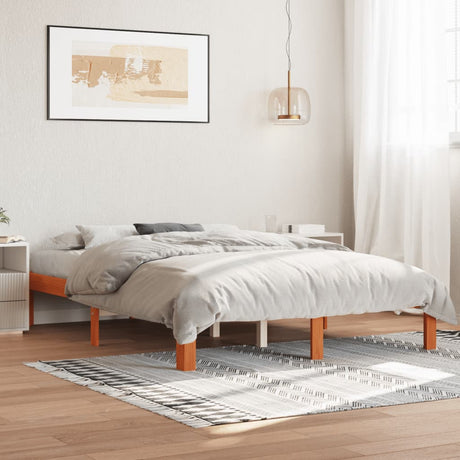 Vidaxl bedframe zonder matras massief grenenhout wasbruin 120x190 cm