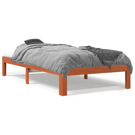 Vidaxl bedframe zonder matras massief grenenhout wasbruin 100x200 cm