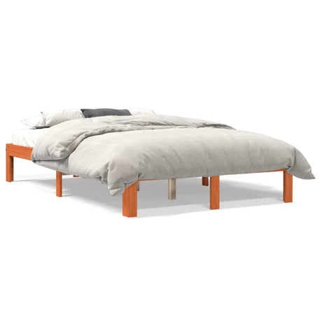 Vidaxl bedframe zonder matras massief grenenhout wasbruin 140x200 cm
