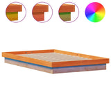 Vidaxl bedframe met led massief grenenhout wasbruin 140x200 cm