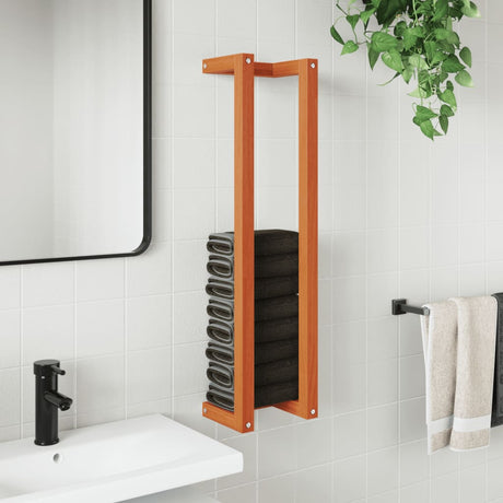 Vidaxl håndklædeholder 23x18x90 cm Solid fyrretræbrun