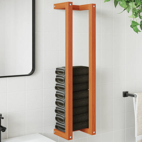Vidaxl håndklædeholder 23x18x90 cm Solid fyrretræbrun