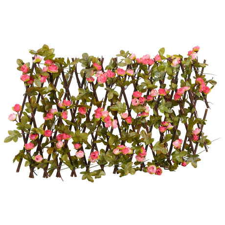 Vidaxx kunstig efeuplante på espalier, der kan forlænges 180x20 cm mørk pink