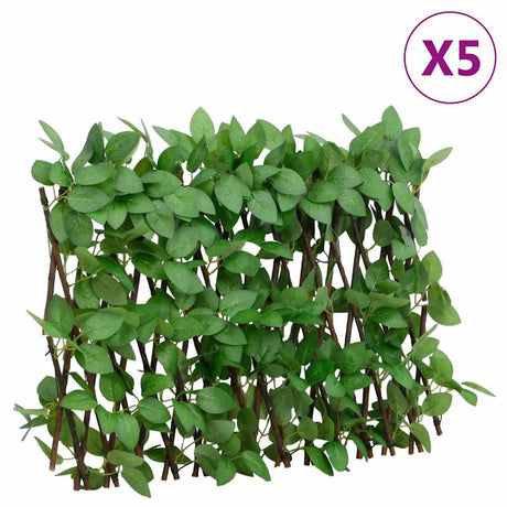 Vidaxx kunstig efeuplante på espalier 5 stk udtrækbar 180x30 cm grøn