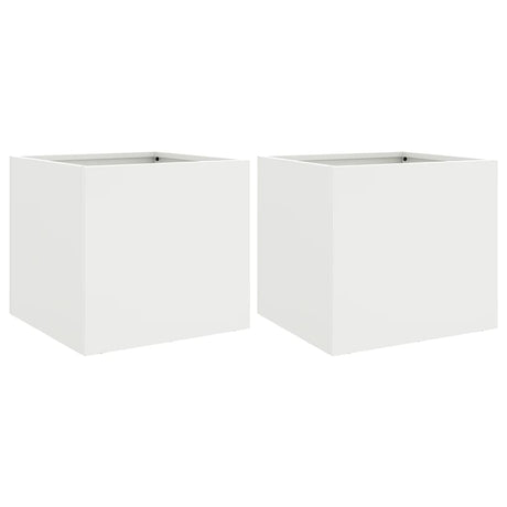 Vidaxx plantekasser 2 stk 32x30x29 cm stål hvid