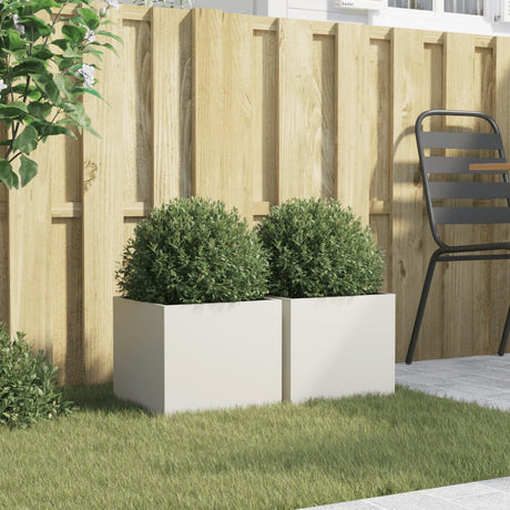 Vidaxx plantekasser 2 stk 32x30x29 cm stål hvid