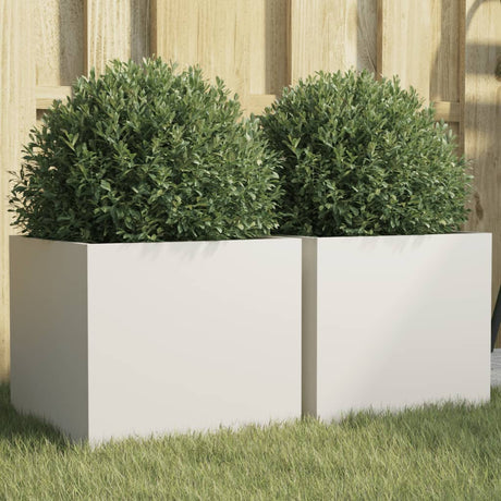 Vidaxx plantekasser 2 stk 32x30x29 cm stål hvid