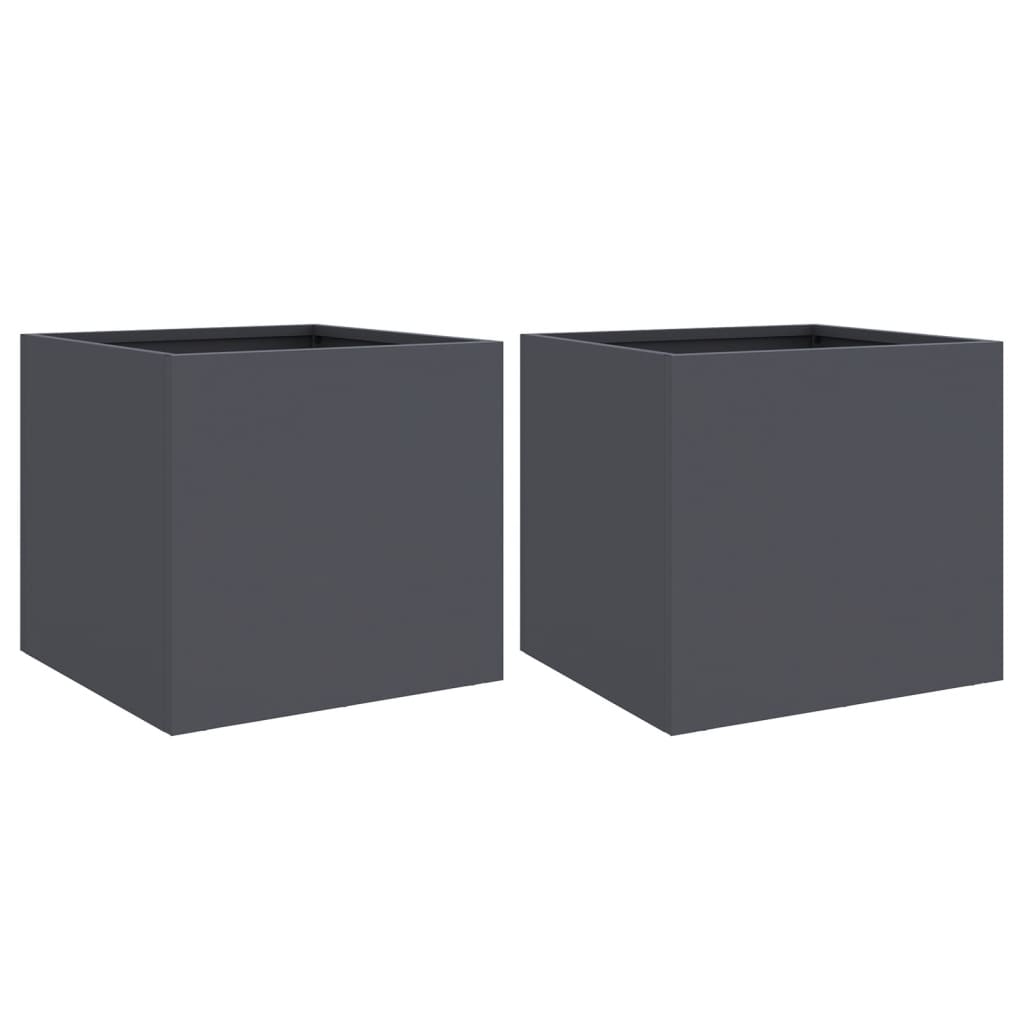 Vidaxx plantekasser 2 stk 32x30x29 cm stål antracit