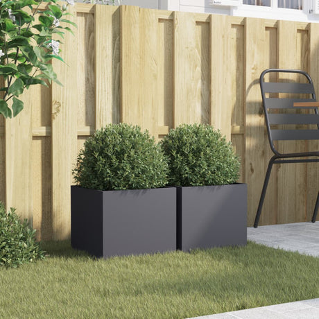 Vidaxx plantekasser 2 stk 32x30x29 cm stål antracit