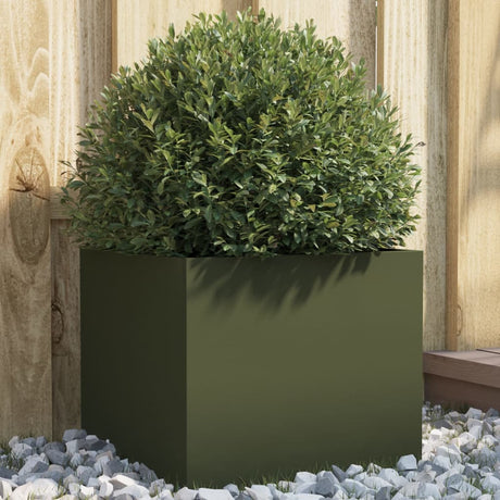 Vidaxx plantekasse 32x30x29 cm stål olivengrøn