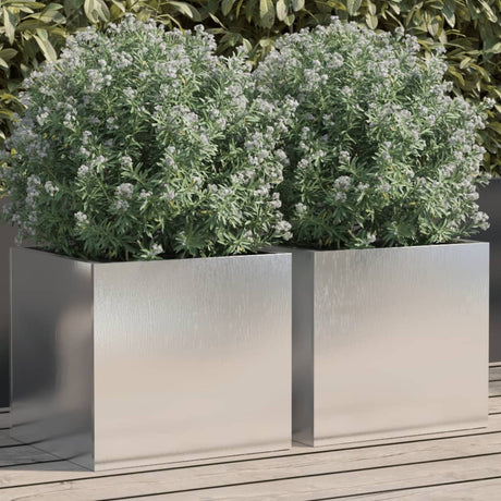 Vidaxx plantekasser 2 stk 32x30x29 cm rustfrit stål sølvfarvet
