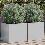 Vidaxx plantekasser 2 stk 32x30x29 cm galvaniseret stål sølv farve