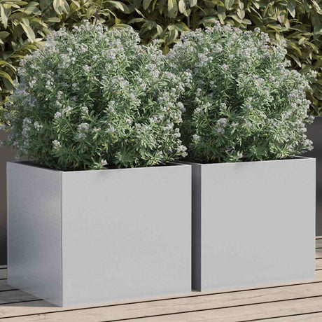 Vidaxx plantekasser 2 stk 32x30x29 cm galvaniseret stål sølv farve