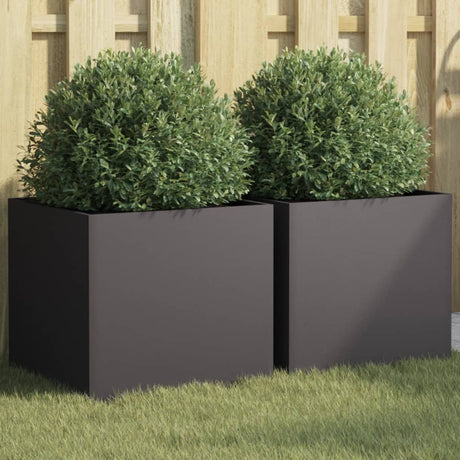 Vidaxx plantekasser 2 stk 42x40x39 cm stål sort