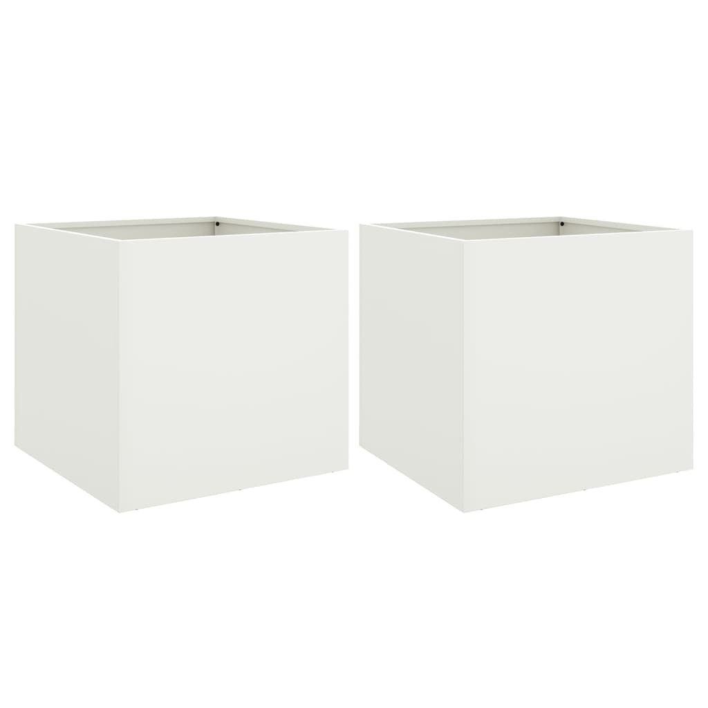 Vidaxx plantekasser 2 stk 42x40x39 cm stål hvid