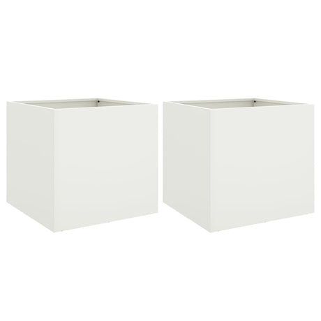 Vidaxx plantekasser 2 stk 42x40x39 cm stål hvid