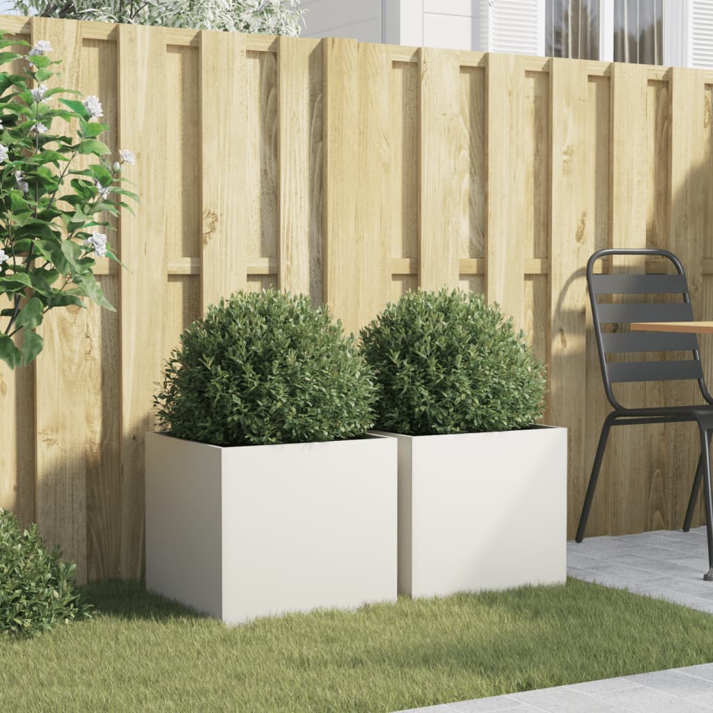 Vidaxx plantekasser 2 stk 42x40x39 cm stål hvid