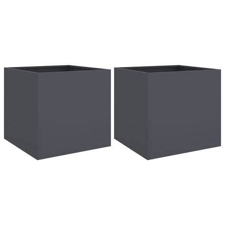 Vidaxx plantekasser 2 stk 42x40x39 cm stål antracit