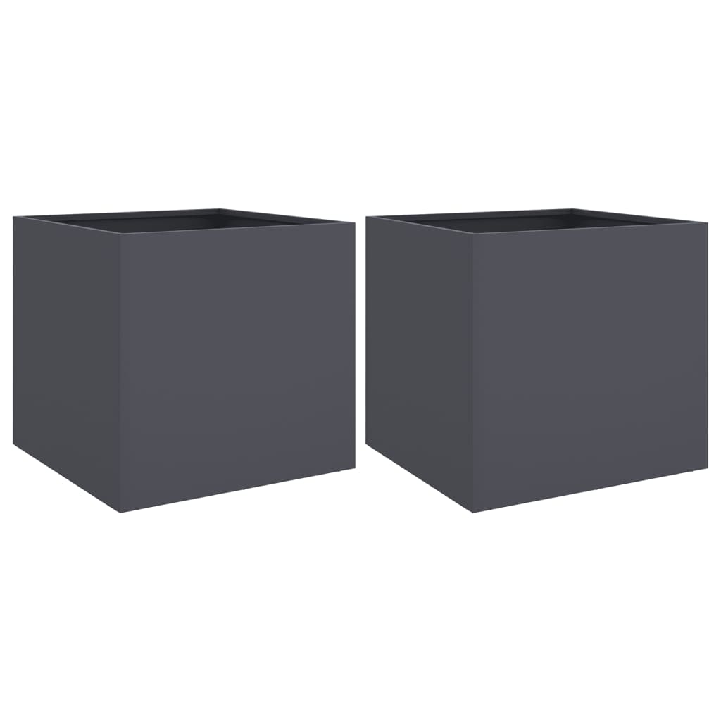 Vidaxx plantekasser 2 stk 42x40x39 cm stål antracit
