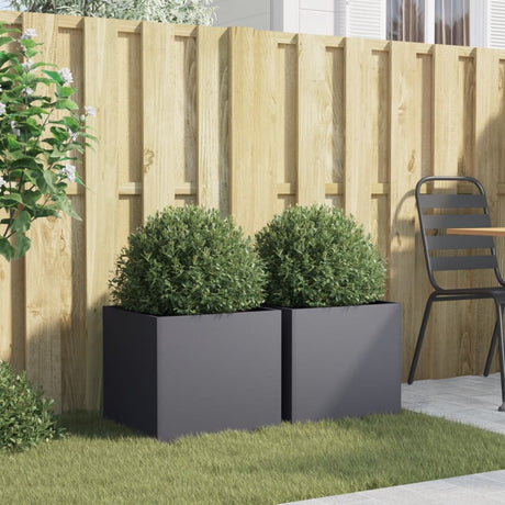 Vidaxx plantekasser 2 stk 42x40x39 cm stål antracit