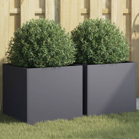 Vidaxx plantekasser 2 stk 42x40x39 cm stål antracit