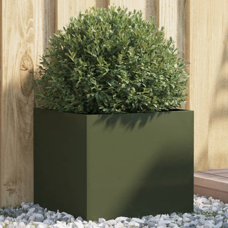 Vidaxx plantekasse 42x40x39 cm stål olivengrøn