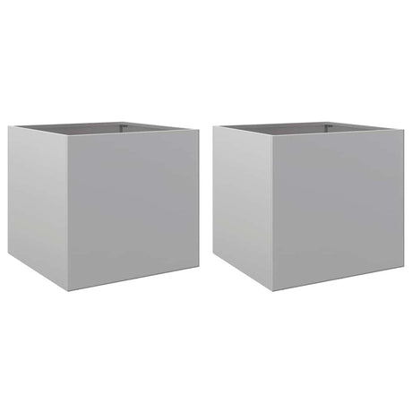 Vidaxx plantekasser 2 stk 42x40x39 cm galvaniseret stål sølv farve