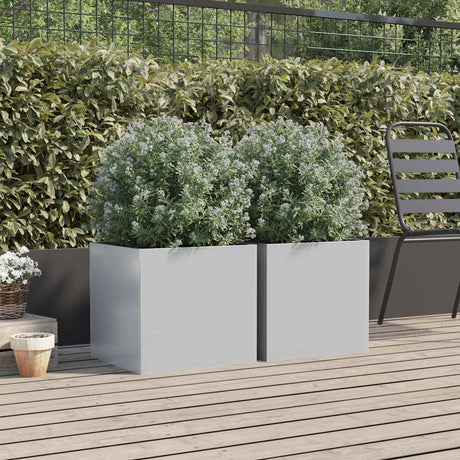 Vidaxx plantekasser 2 stk 42x40x39 cm galvaniseret stål sølv farve