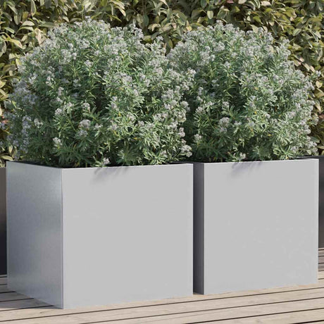 Vidaxx plantekasser 2 stk 42x40x39 cm galvaniseret stål sølv farve